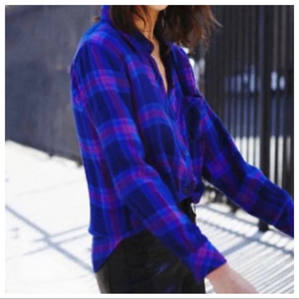 Rails Blue & Purple Plaid Button-Down Shirt